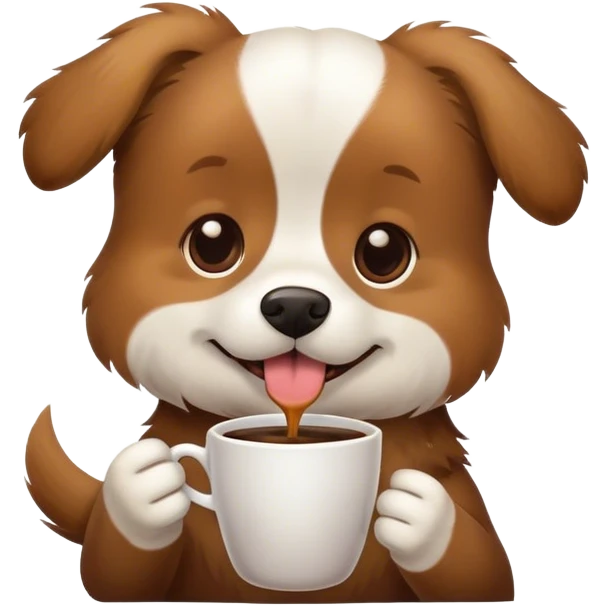Dog drinking coffee emoji