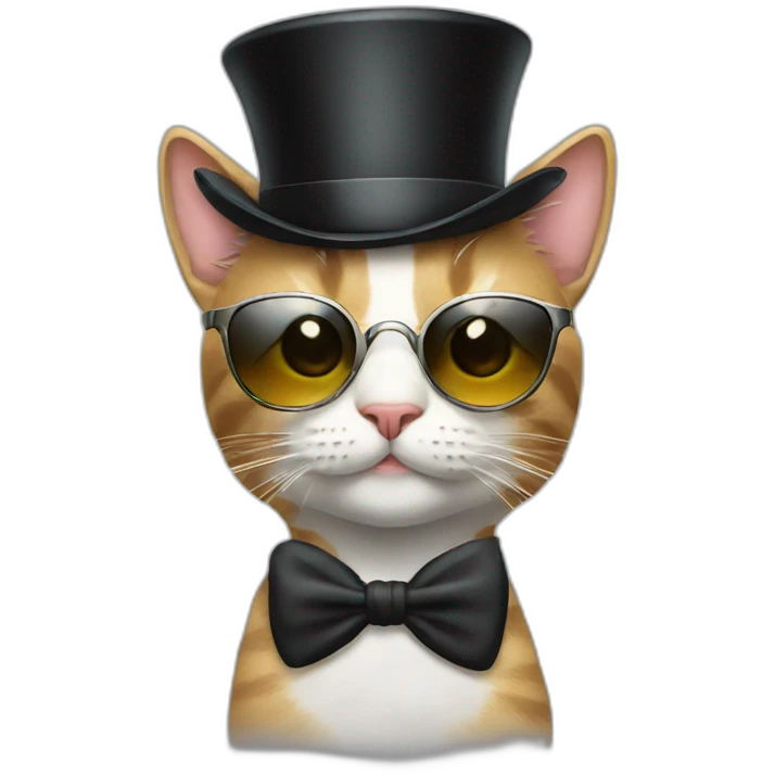Cat with sunglasses and top hat emoji