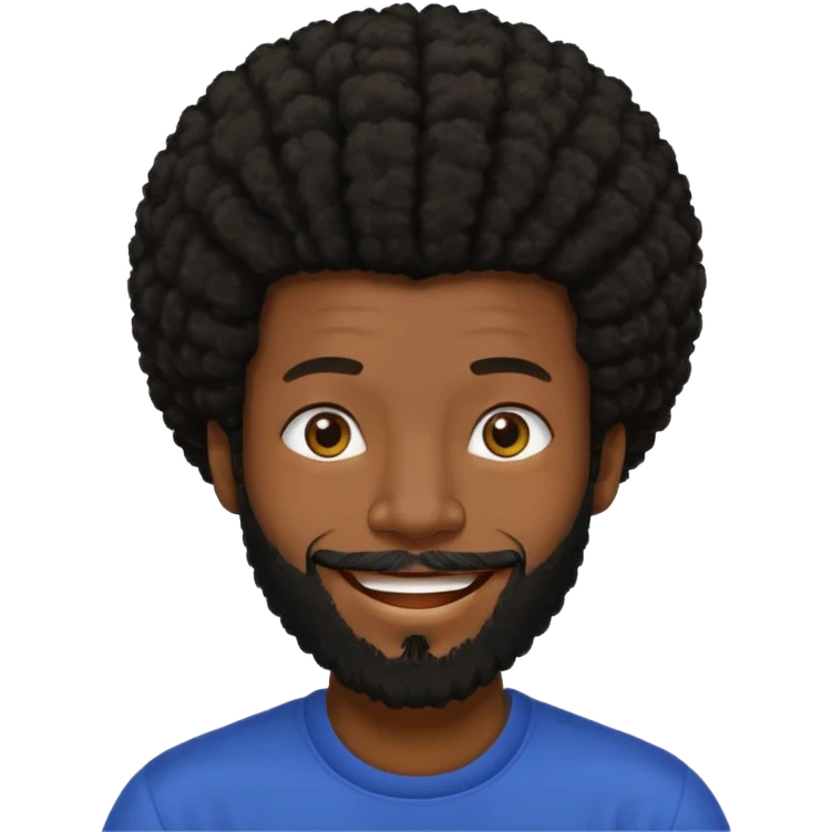 CoryxKenshin with black afro hair and beard emoji
