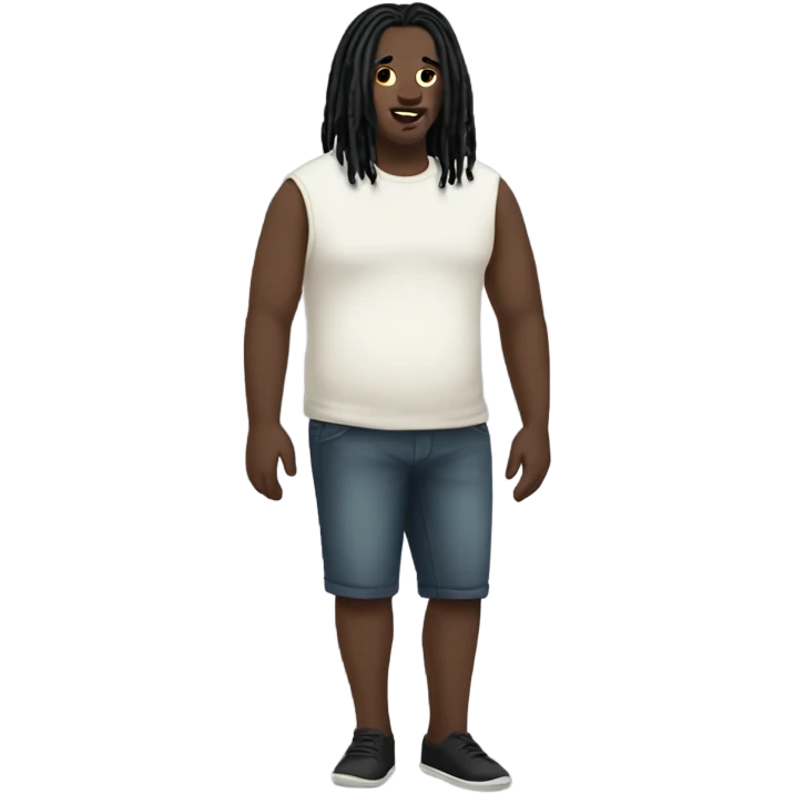 plus size pale skin man with black locs full body emoji
