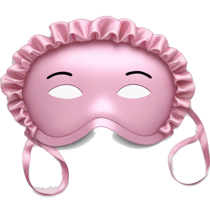 Light pink Frilly satin sleeping mask emoji
