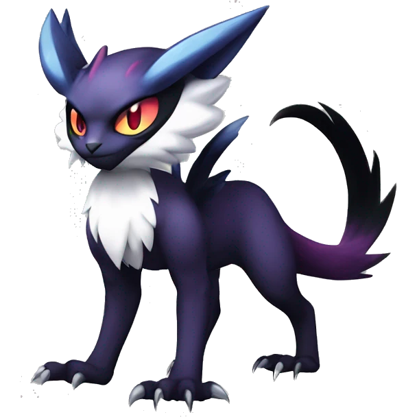 Edgy Cool Kawaii Litten-Noivern-Noibat-Absol-Pokémon Full Body emoji