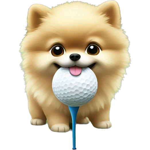 Pomeranian puppy golf emoji
