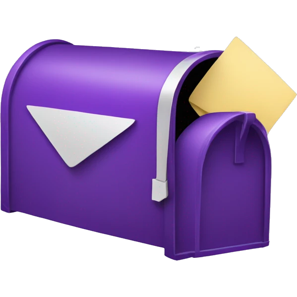 mailbox with purple mail coming out emoji