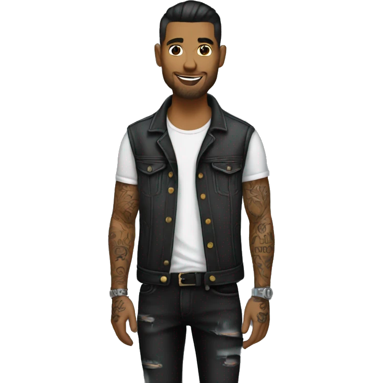 male tattoo artist with tight black jeans emoji