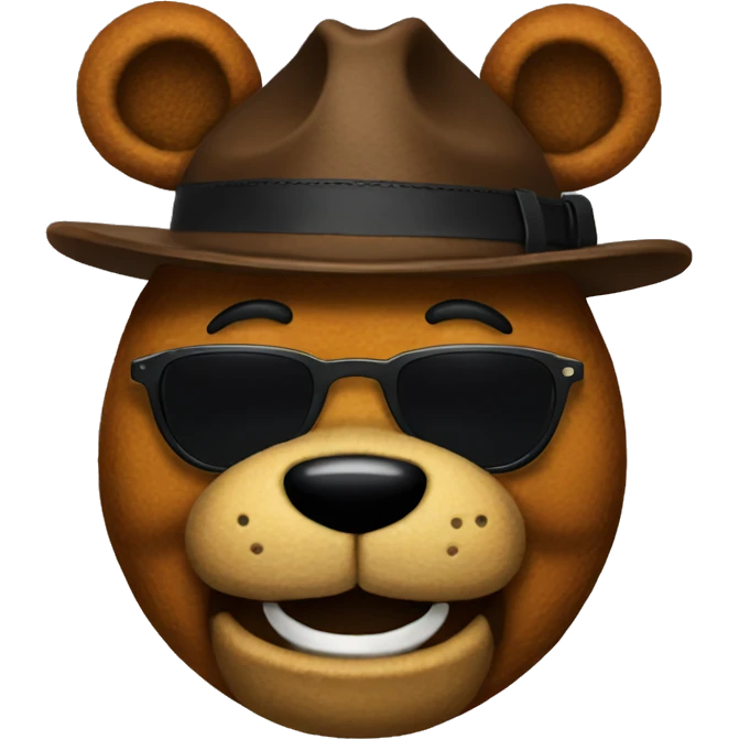Freddy fazbear with sunglasses emoji