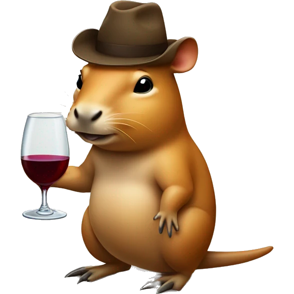 Capivara com terno e taça de vinho emoji