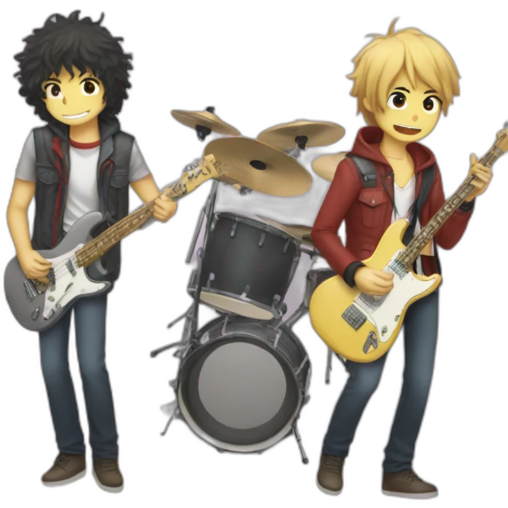 jamming band anime style emoji