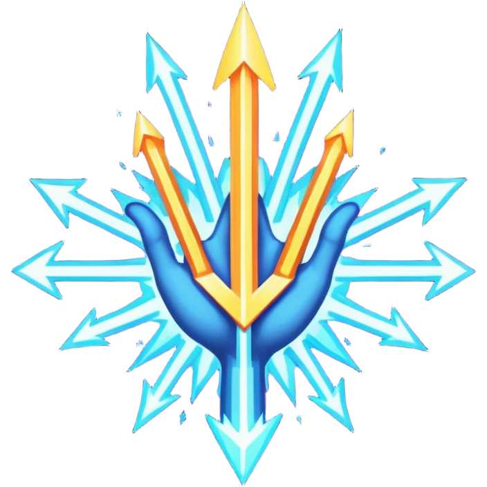 "Pixel art of an epic god-like cursor with multicolor plasma trail, glowing aura, stylized divine hand instead of arrow, particle explosion on click, 32x32 sprite, transparent background" emoji