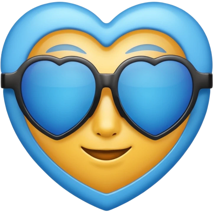 blue heart wearing sunglasses emoji