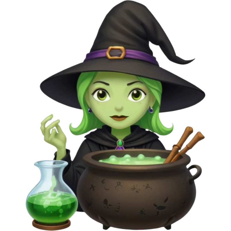 green witch cooking potion emoji