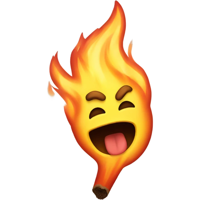 fire sticking his tongue out  emoji