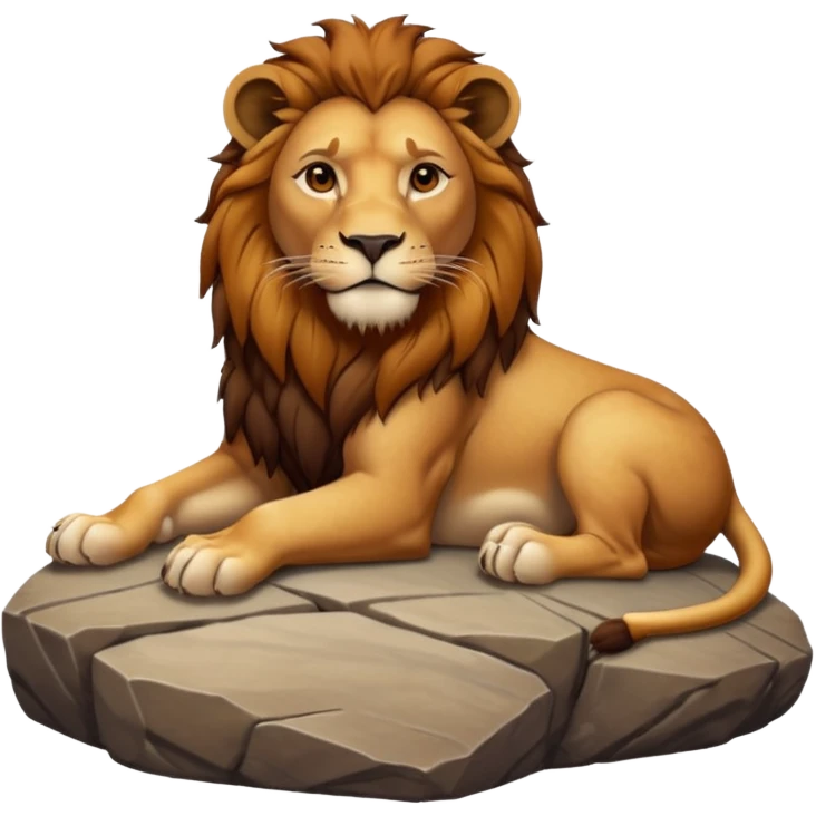 lion with its paws resting on a surface emoji