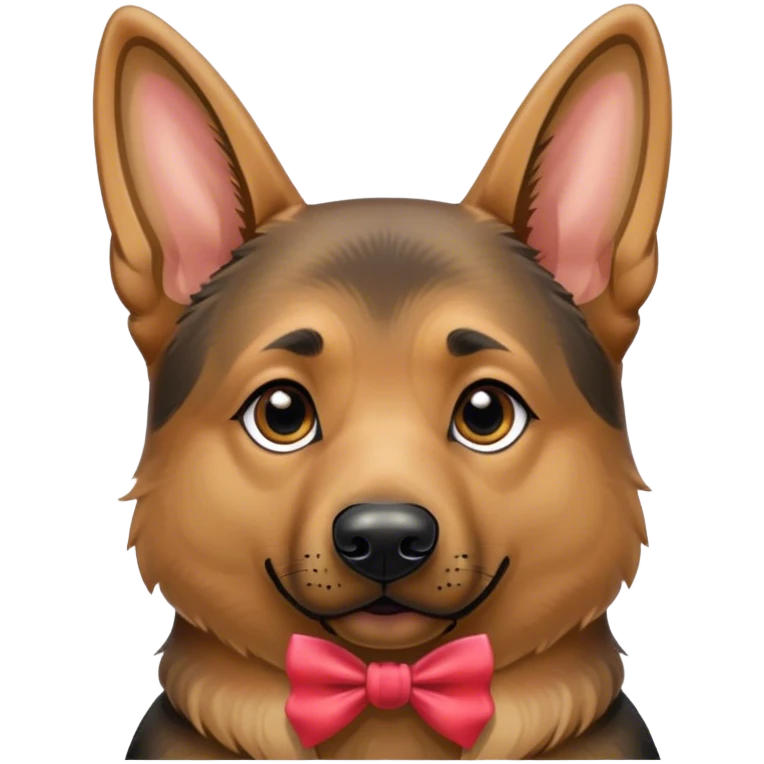 German shepherd with a bow emoji