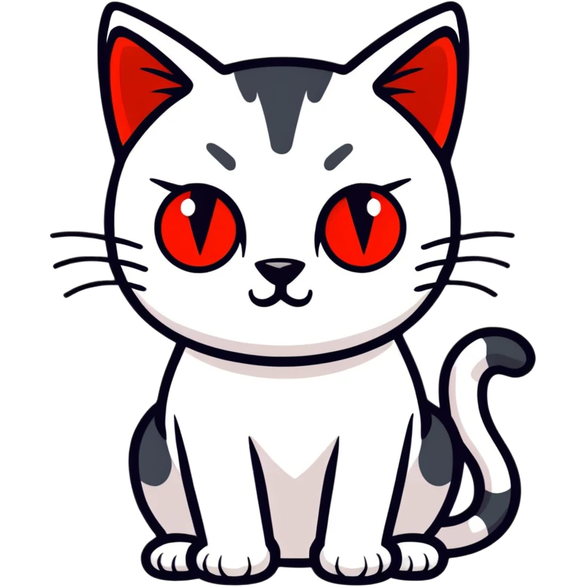 glowing red scary cat with red eyes emoji
