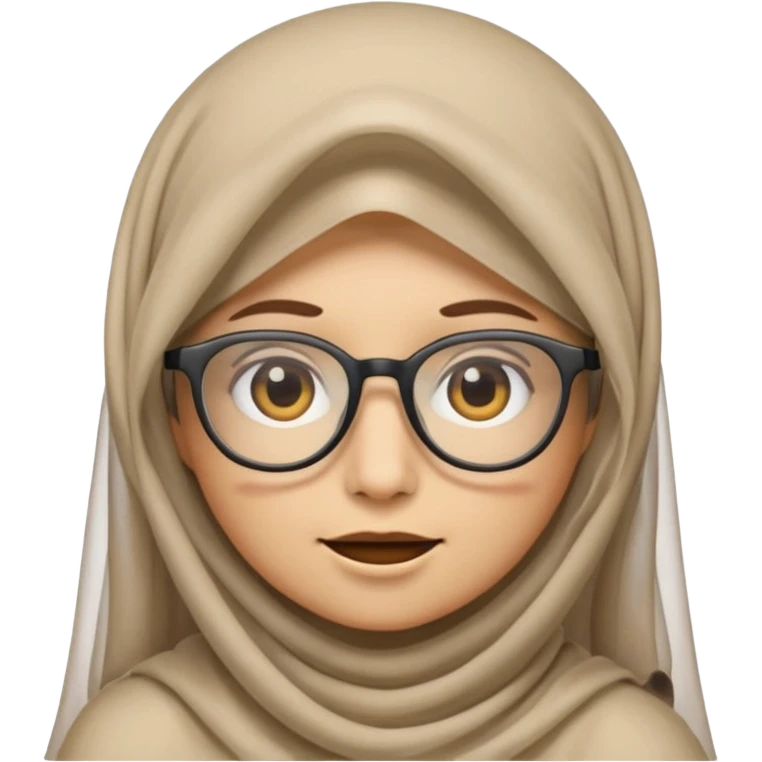 A veiled emoji wearing glasses emoji