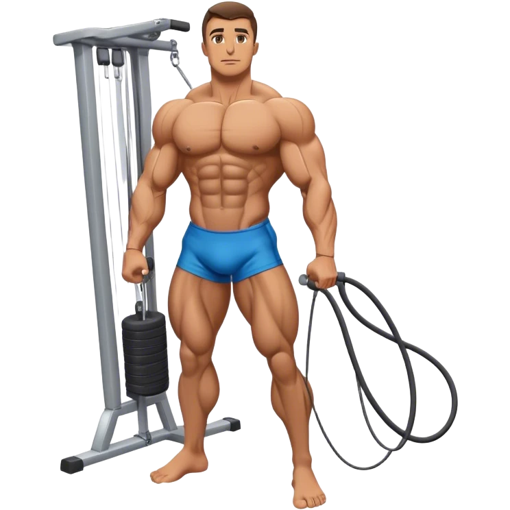 standing bodybuilder hip abduction cable machine exercise emoji