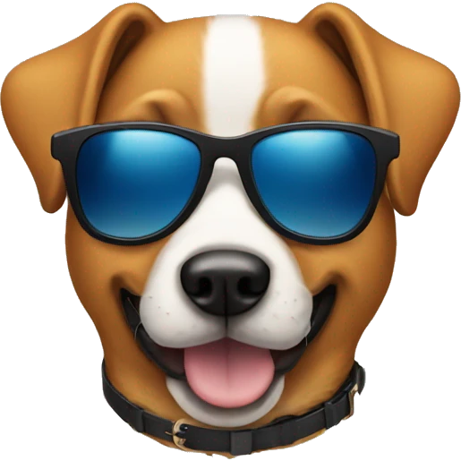 A dog with sunglasses emoji