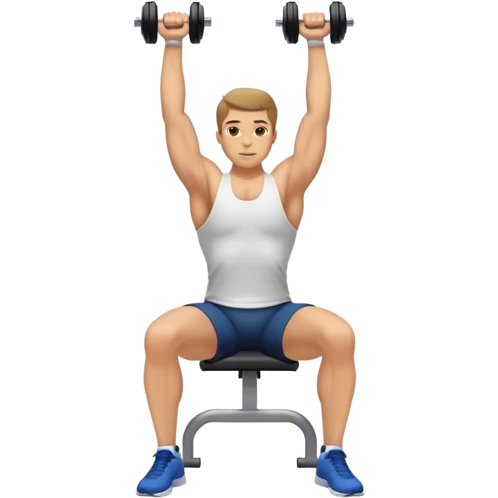 Seated Dumbbell Tricep Extension, 90-degree elbows back emoji