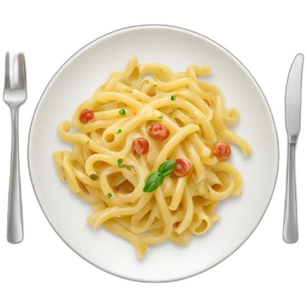 pasta carbonara in plate emoji