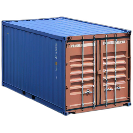 Blue container facing emoji
