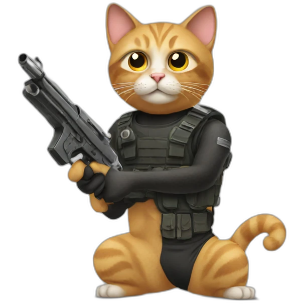 cat with a gun emoji