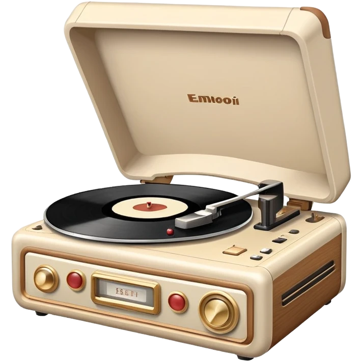 record player, white and beige  emoji
