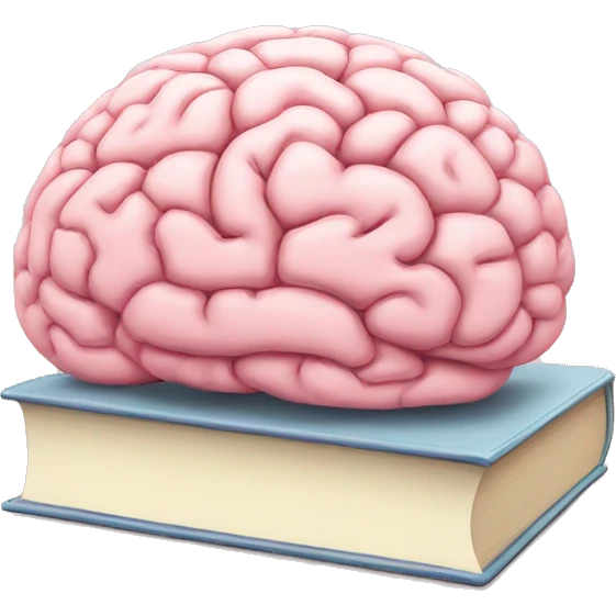 A light pink brain a book emoji