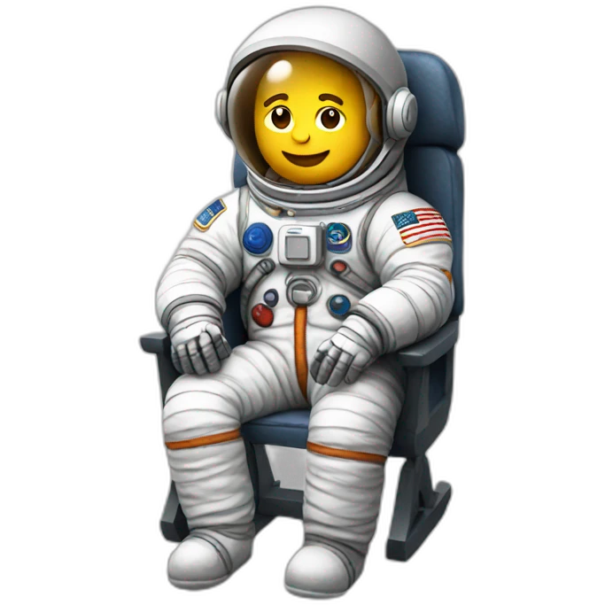 astronaut sit like a plush emoji