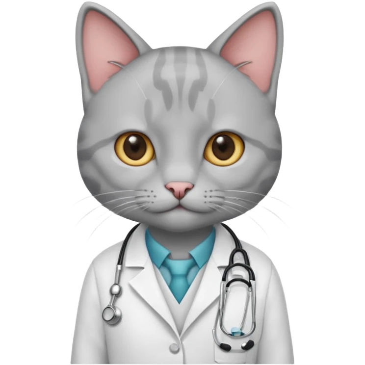 gray doctor cat emoji