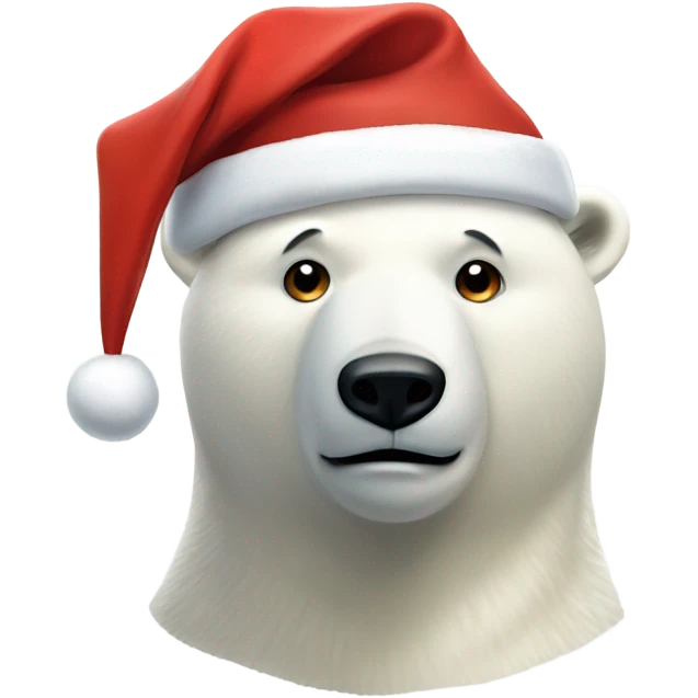Polar bear with Christmas hat emoji