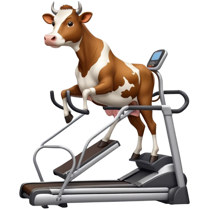 Cow on a stair master machine  emoji
