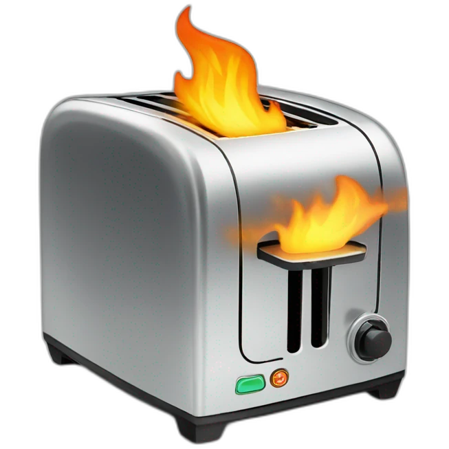 money on fire in a toaster emoji