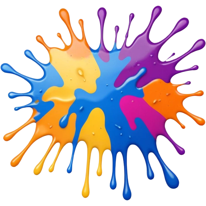 Make a painting which is splattered paint emoji