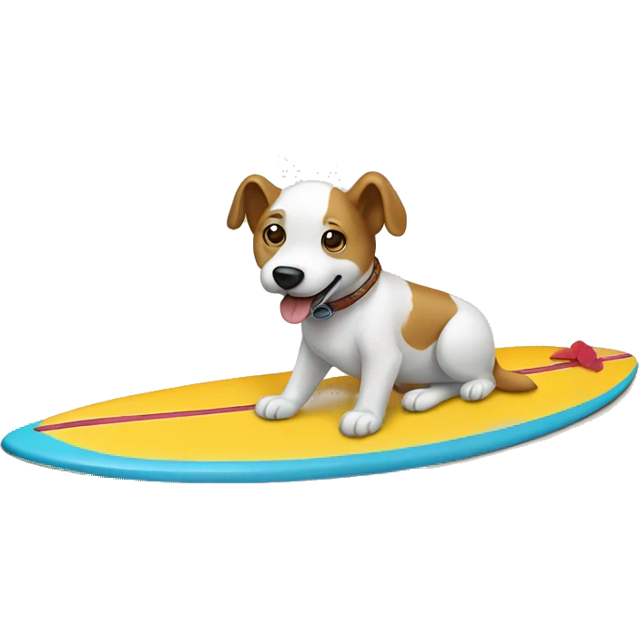 Dog om a surfboard emoji