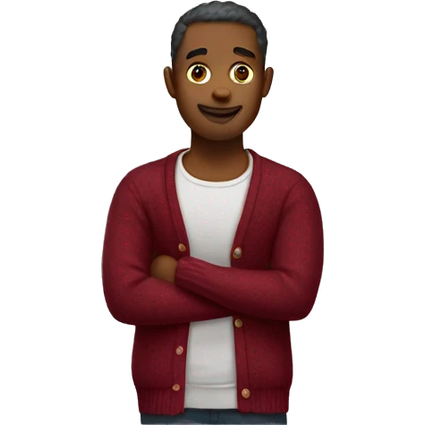 Dark red cardigan emoji