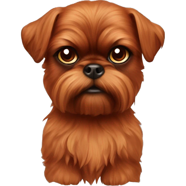 Red/brown brussels griffon dog emoji