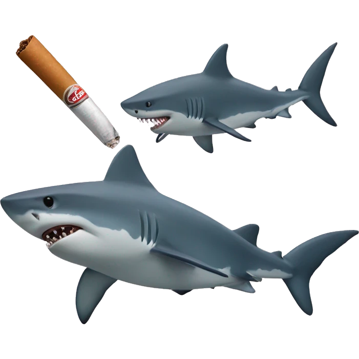 shark with sigarets  emoji