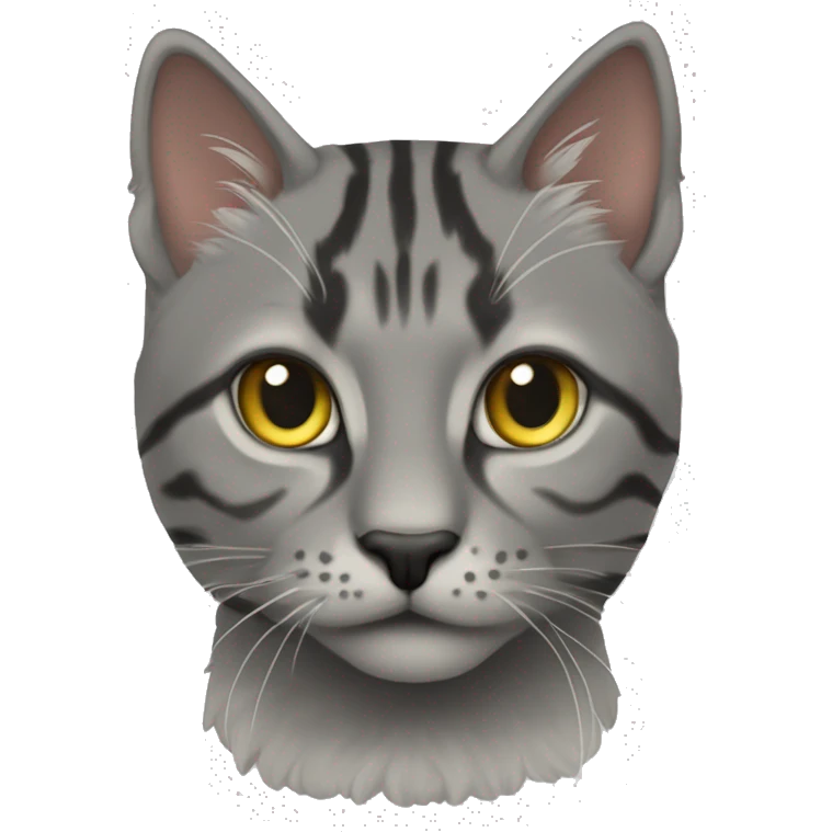 Серая британская кошка с желтыми глазами  emoji