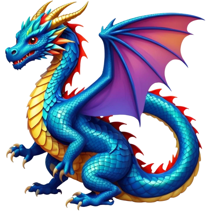 majestic dragon with scales and wings emoji