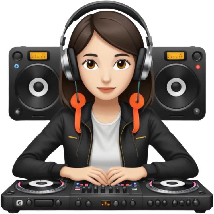 Amelie Lens with DJ table emoji