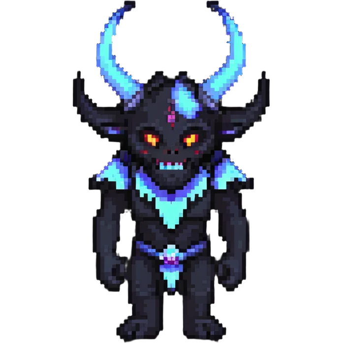 The Wandering Demon with horns and shadowy aura emoji