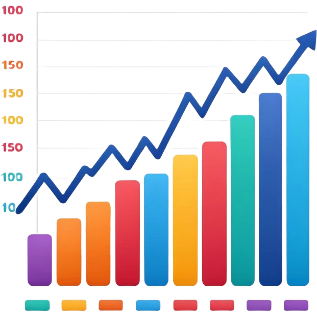 A graphics sheet in which graphic is going up titled "muscle mass" emoji