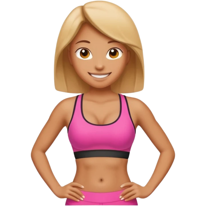 sporty woman cartoon emoji style belly abs emoji