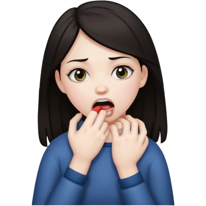Girl choke herself  emoji