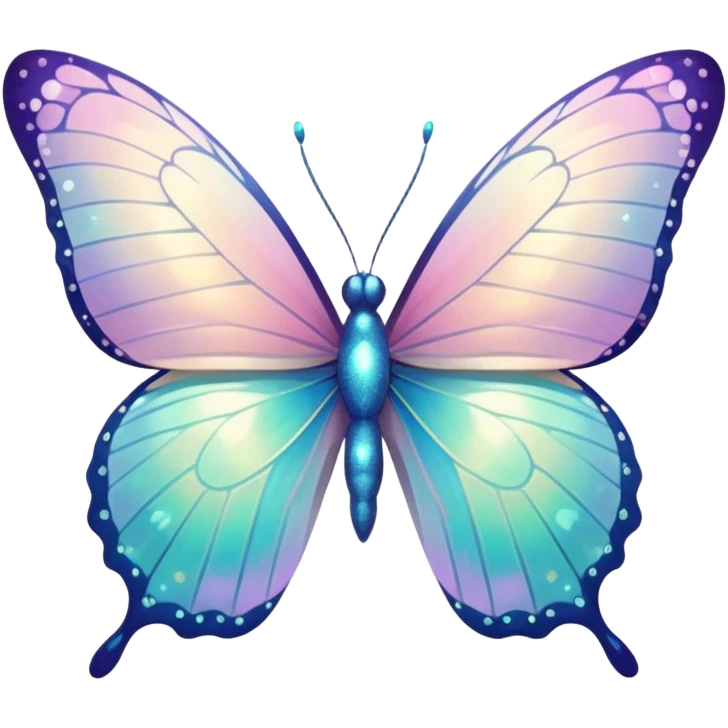 Pastel whitish light pale iridescent gradients shiny sparkly glittery fine nice gorgeous colorful bufferfly emoji