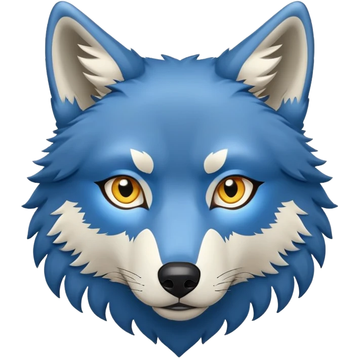 Blue wolf with golden eyes emoji