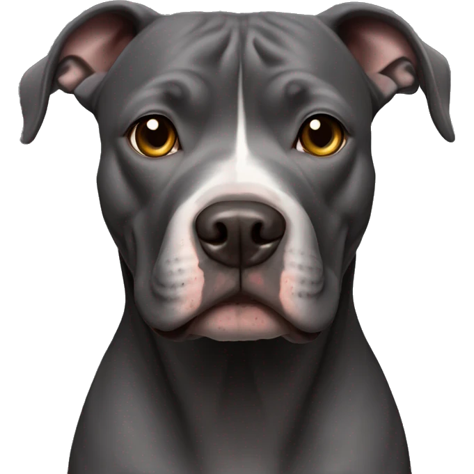 all dark grey pitbull with hazel eyes emoji