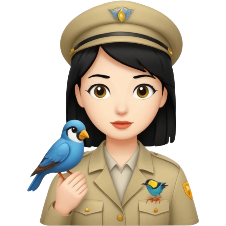 Zookeeper with black hair and bird emoji