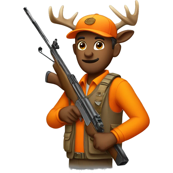 Deer hunter wearing orange emoji